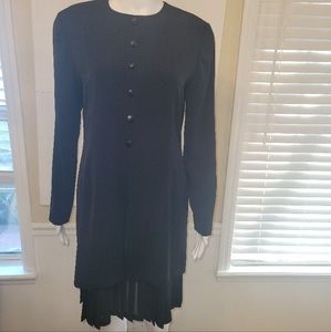 RENA ROWAN by SAVILLE BLACK DRESS w/ATTACHED SHEER PLEATED SKIRT, Sz 6